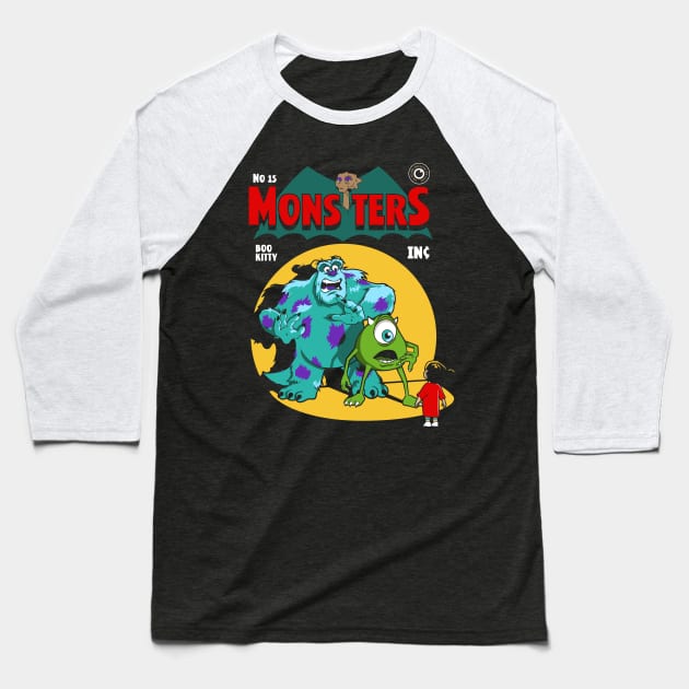 Mons-ters Inc Comic Baseball T-Shirt by FOUREYEDESIGN